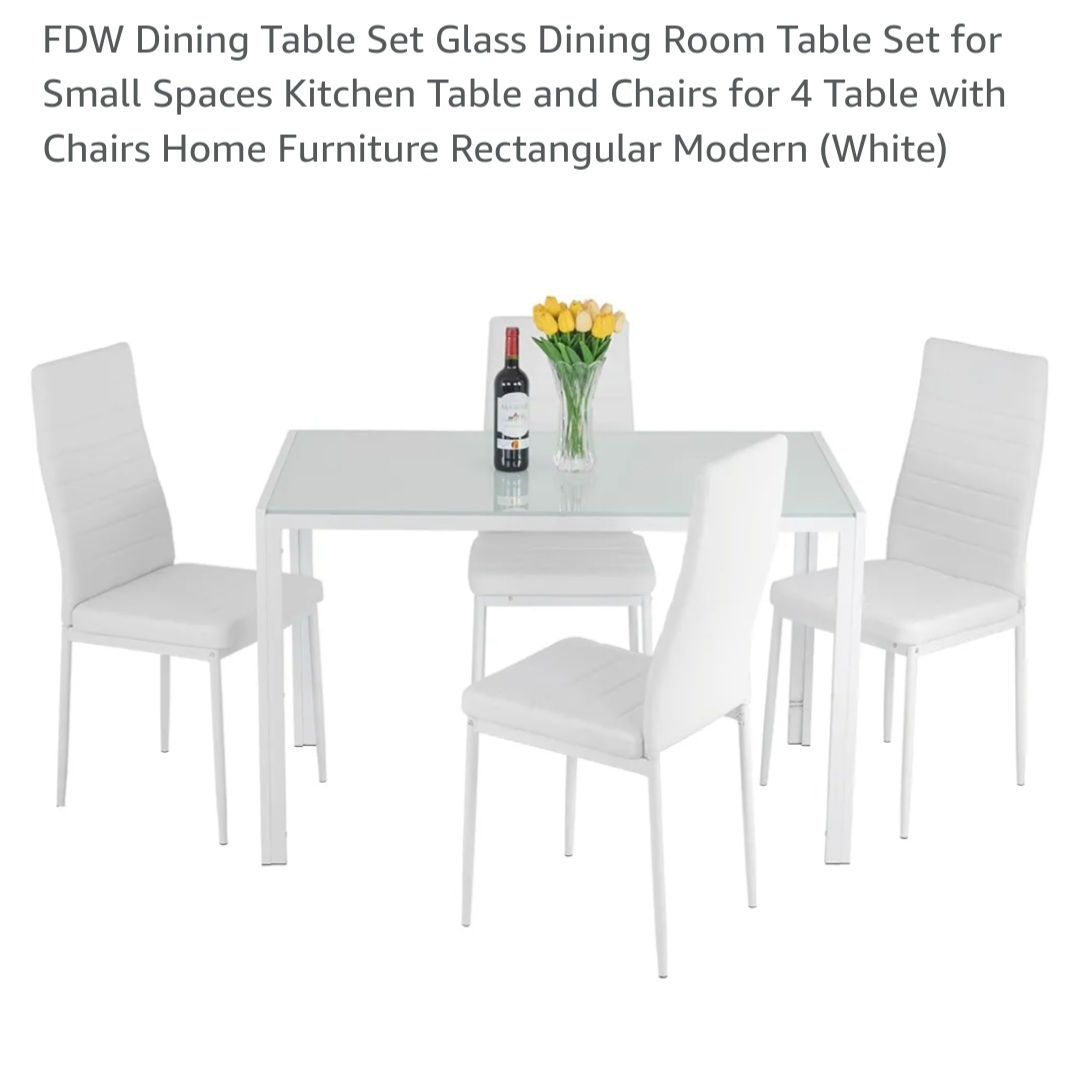 Dining Table Set with 4 Chairs