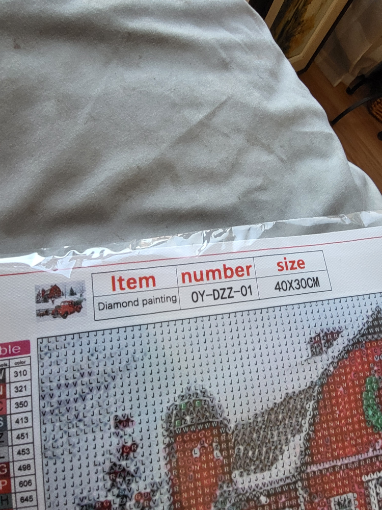 Diamond Painting Kit - Red Truck and Barn Winter Scene - photo 3