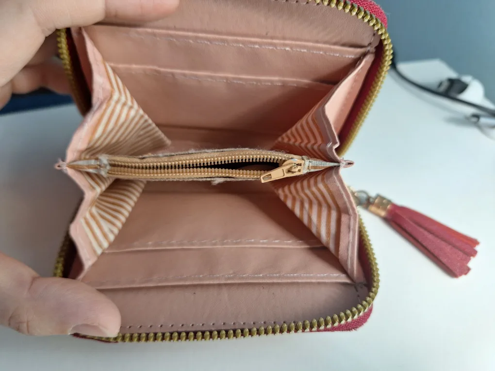 🧡Red Heart Zip-Around Wallet with Tassel image indicator(2)