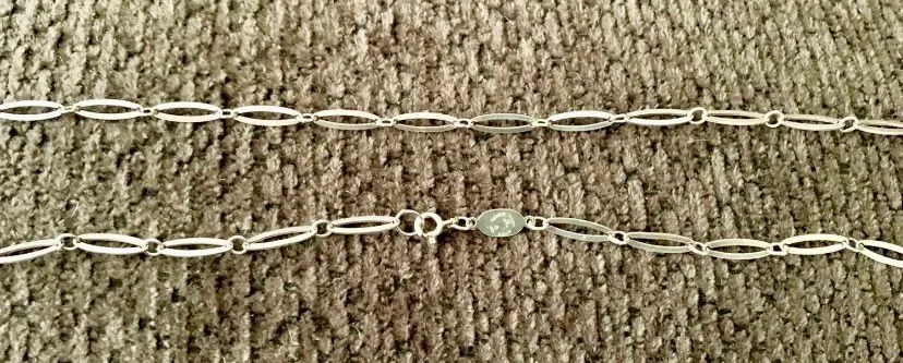 Elongated Circle Link Sterling Silver Necklace image indicator(2)