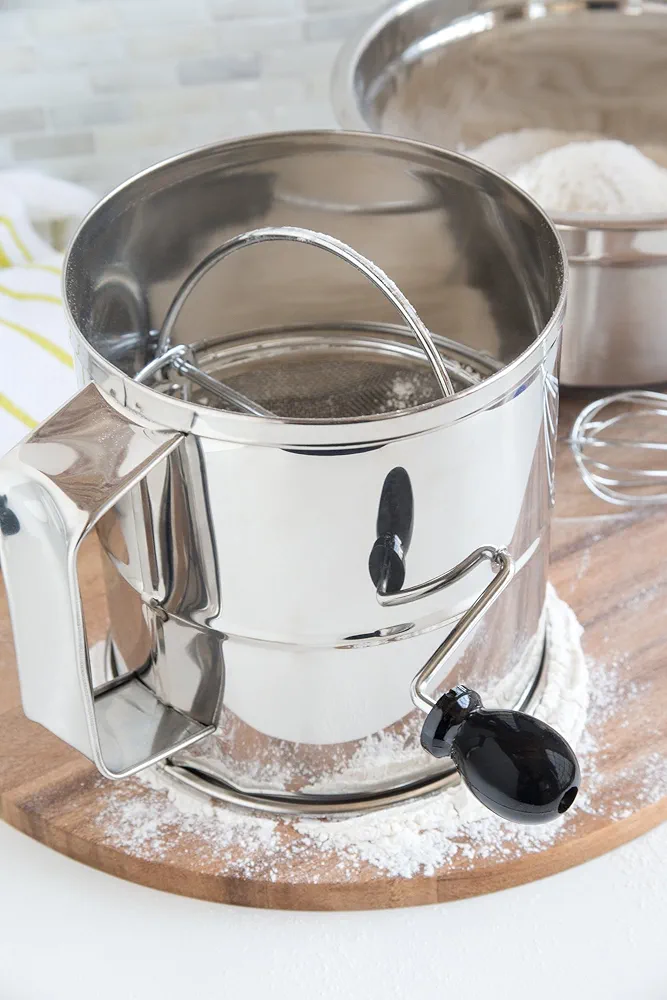 Brand NEW 8 Cup Stainless Steel Rotary Flour Sugar Sifter