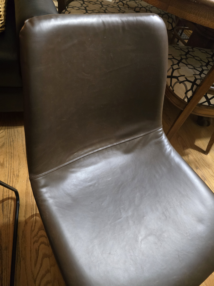 Set of 2 Brown Faux Leather Dining Chairs - photo 2