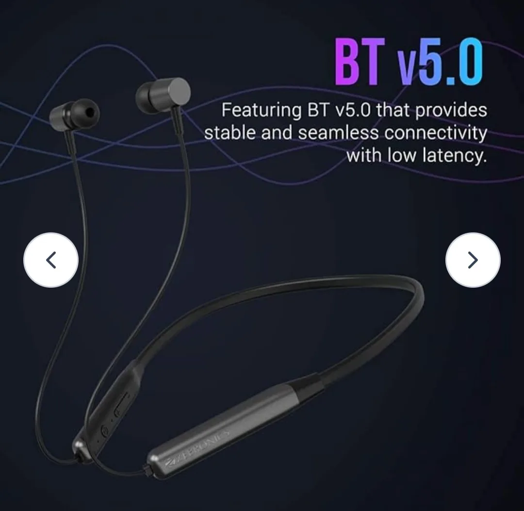 🧡 Zebronics Bluetooth Neckband Earphones thumbnail