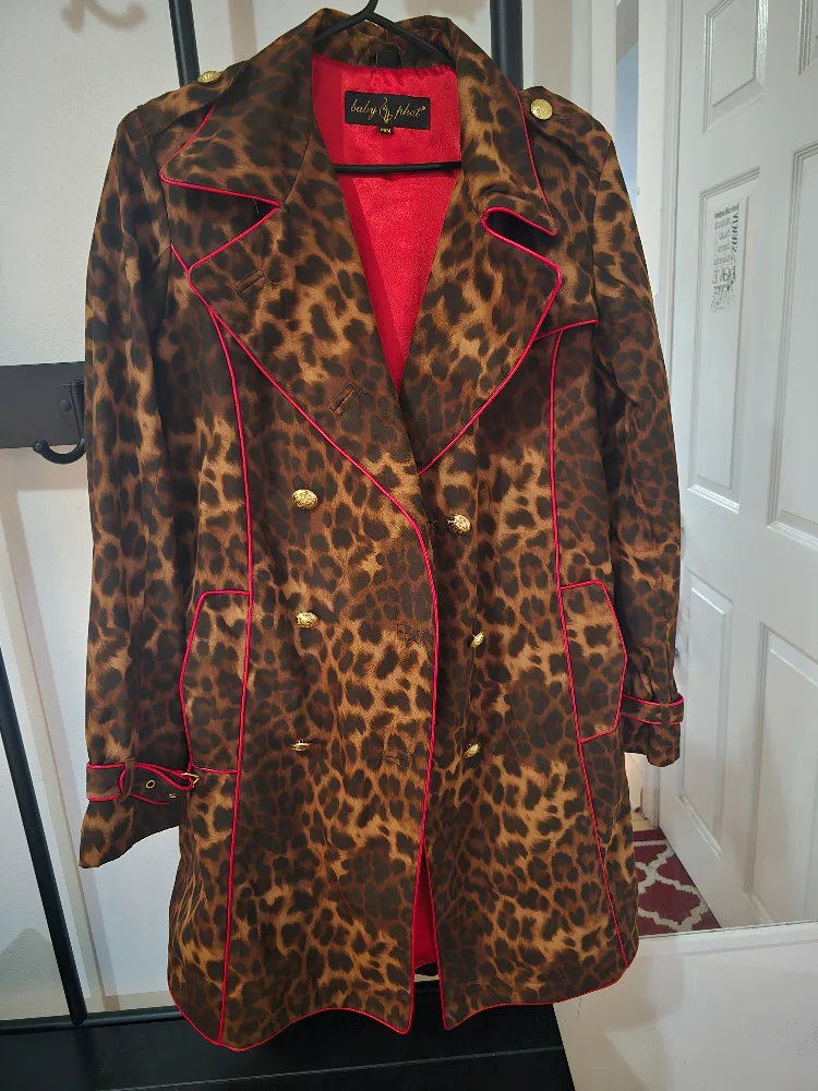 Baby Phat Leopard Print Trench Coat thumbnail