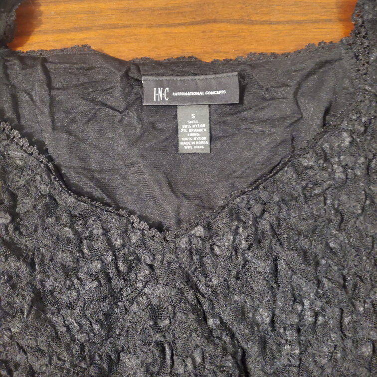 🎉 Black Lace Top Size S - photo 2