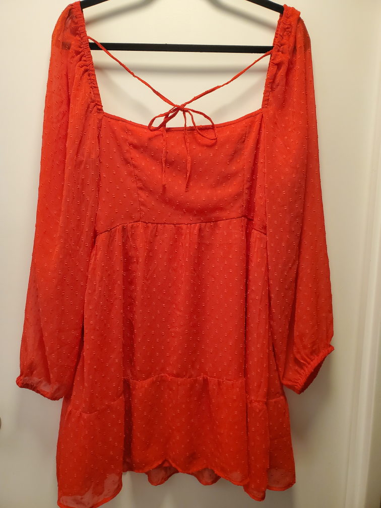 H&M Red Puff Sleeve Mini Dress - photo 2