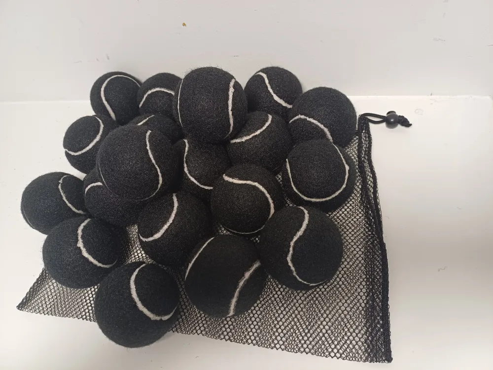 20 Pack Black Training Balls for Dogs; Tennis Balls image indicator(5)
