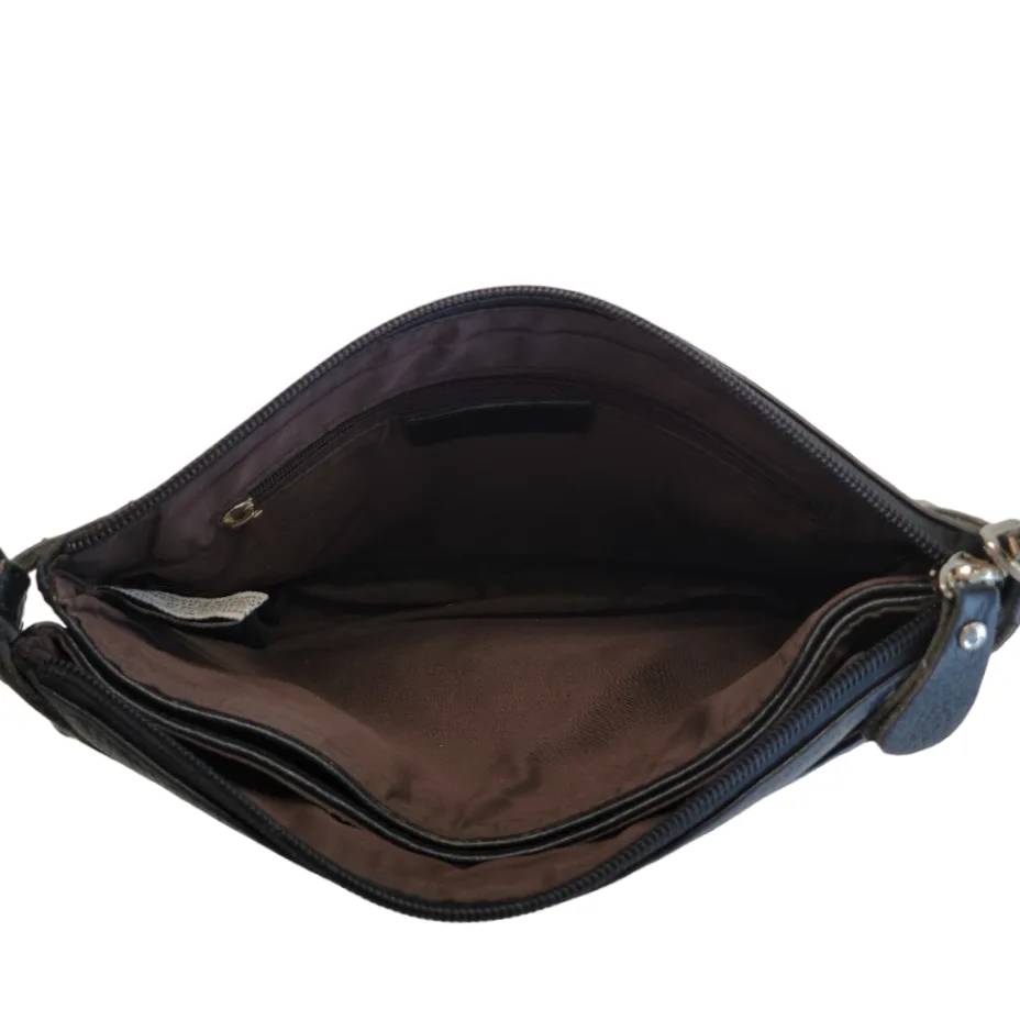 VINTAGE Black Leather Crossbody | Adjustable Length Strap image indicator(6)