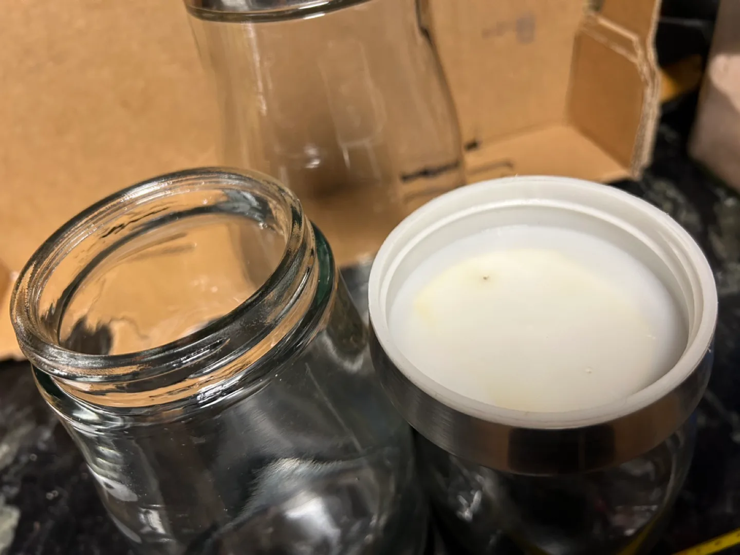 Set of 3 Glass Storage Jars with Stainless Steel Lids image indicator(3)