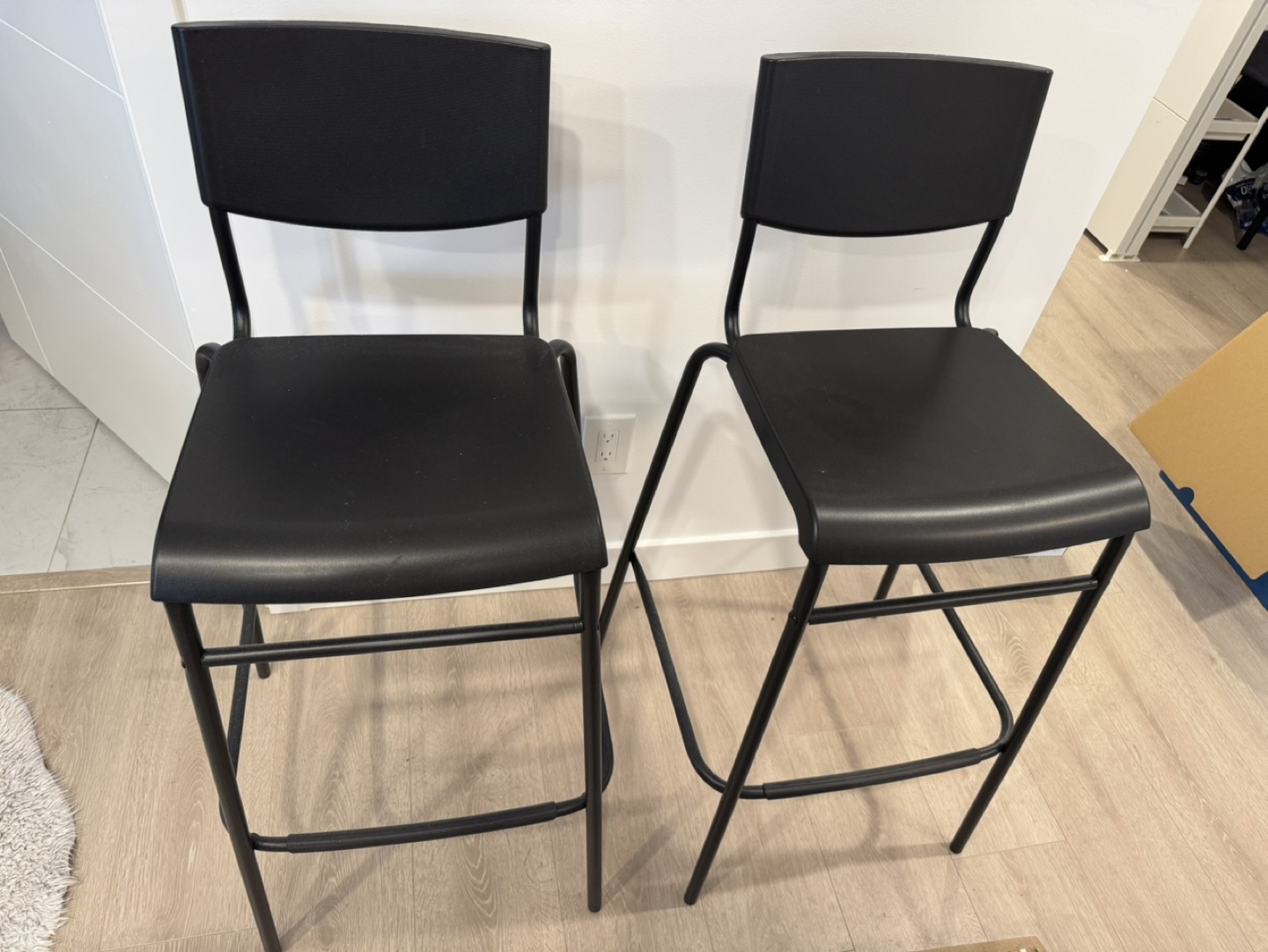 2 IKEA Black Bar Stools