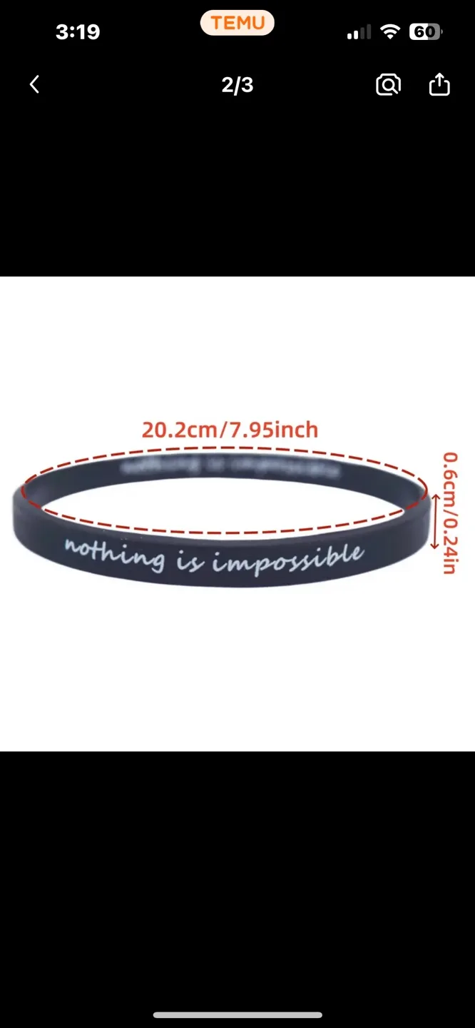 Set of 5 Motivational Silicone Wristbands image indicator(2)