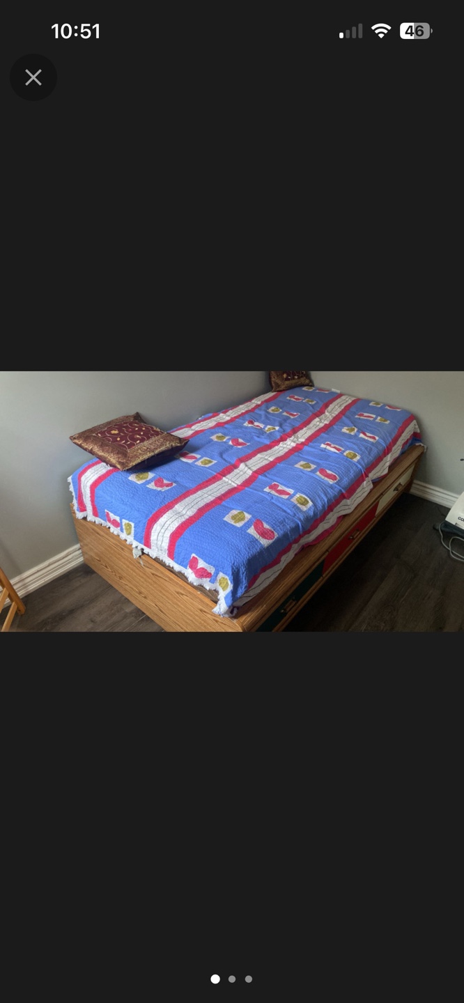 Twin Sized Storage Bed with mattress - photo 2