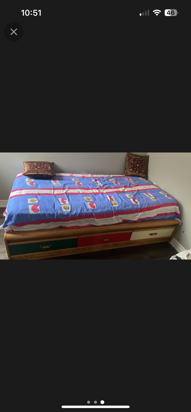 Twin Sized Storage Bed with mattress