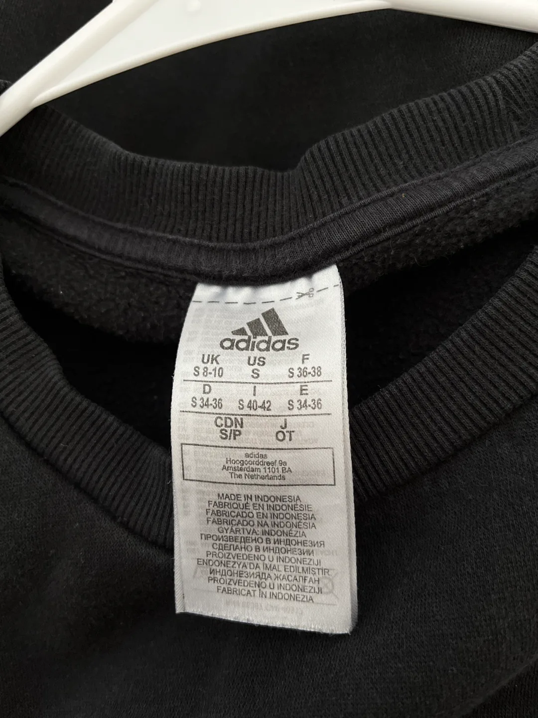Adidas Black Sweatshirt with White Stripes image indicator(3)