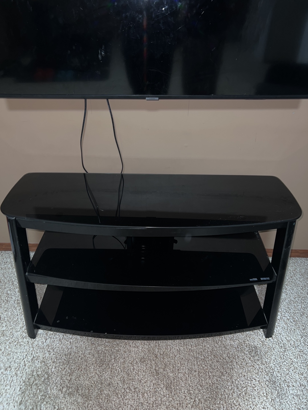 Black Glass TV Stand
