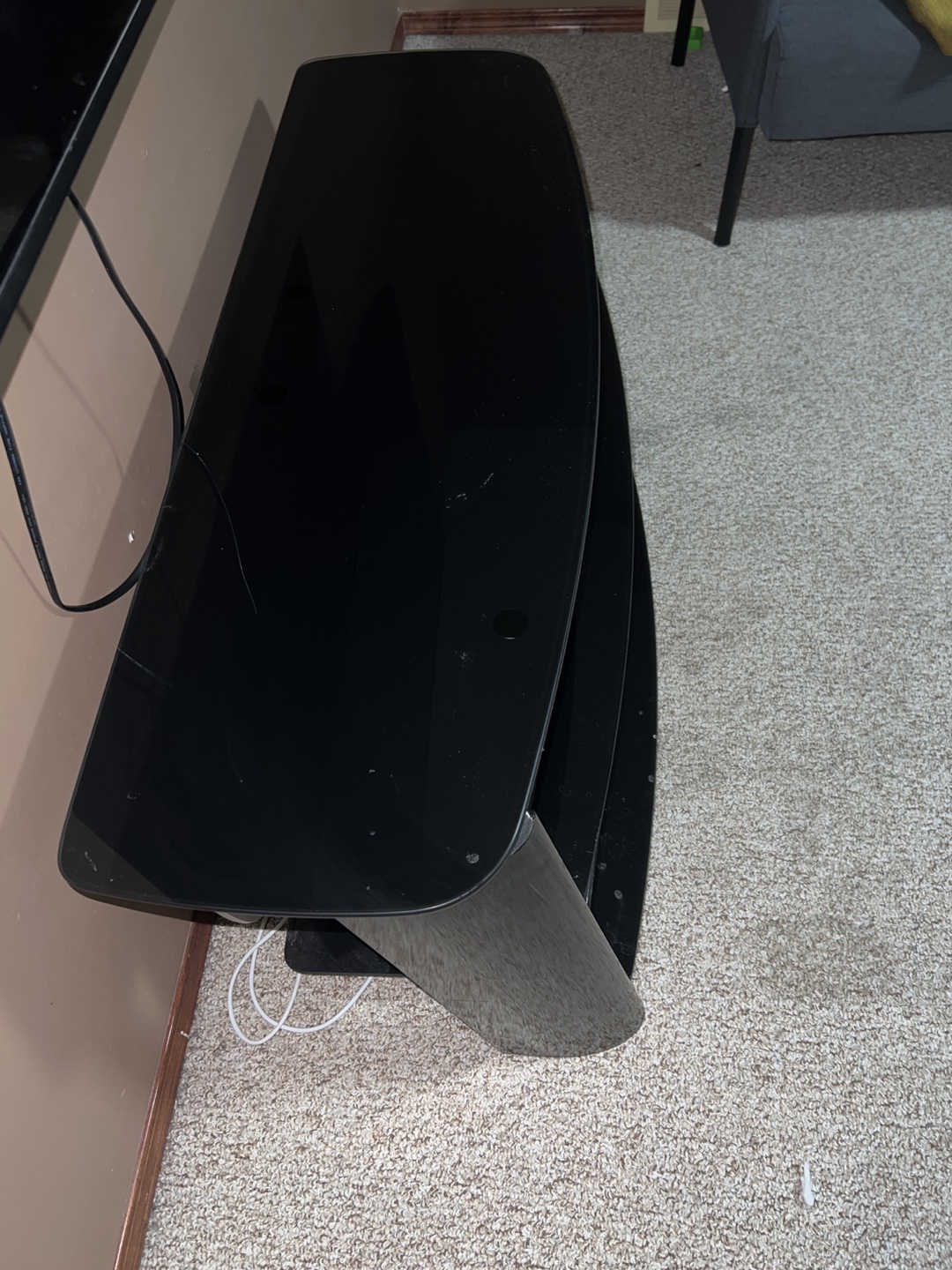 Black Glass TV Stand - photo 2