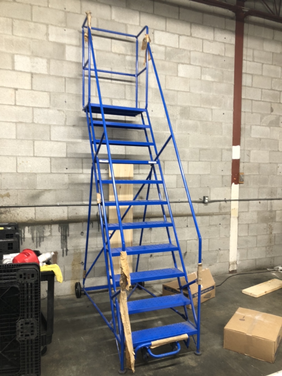 Blue Steel Rolling Ladder