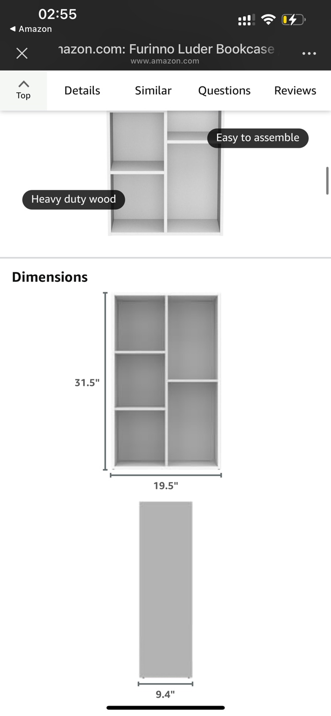 Furinno Luder Bookcase - White - 5 Cube - photo 2