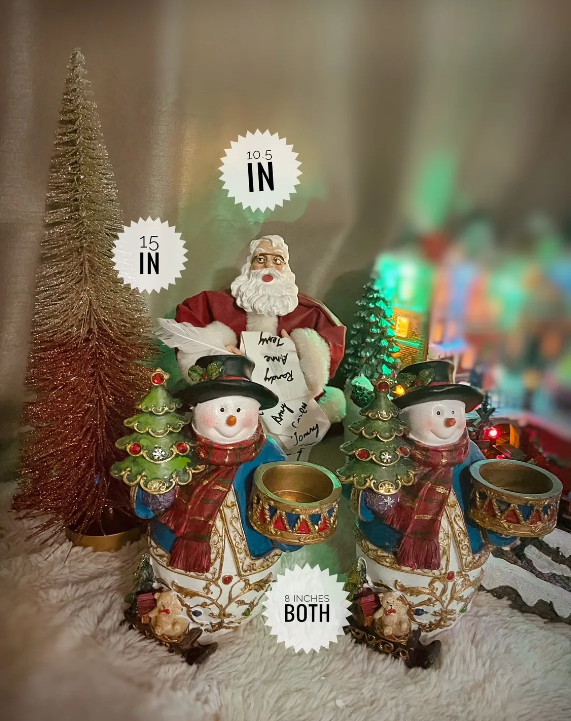 Set of 2 Snowman, Santa & Tree thumbnail