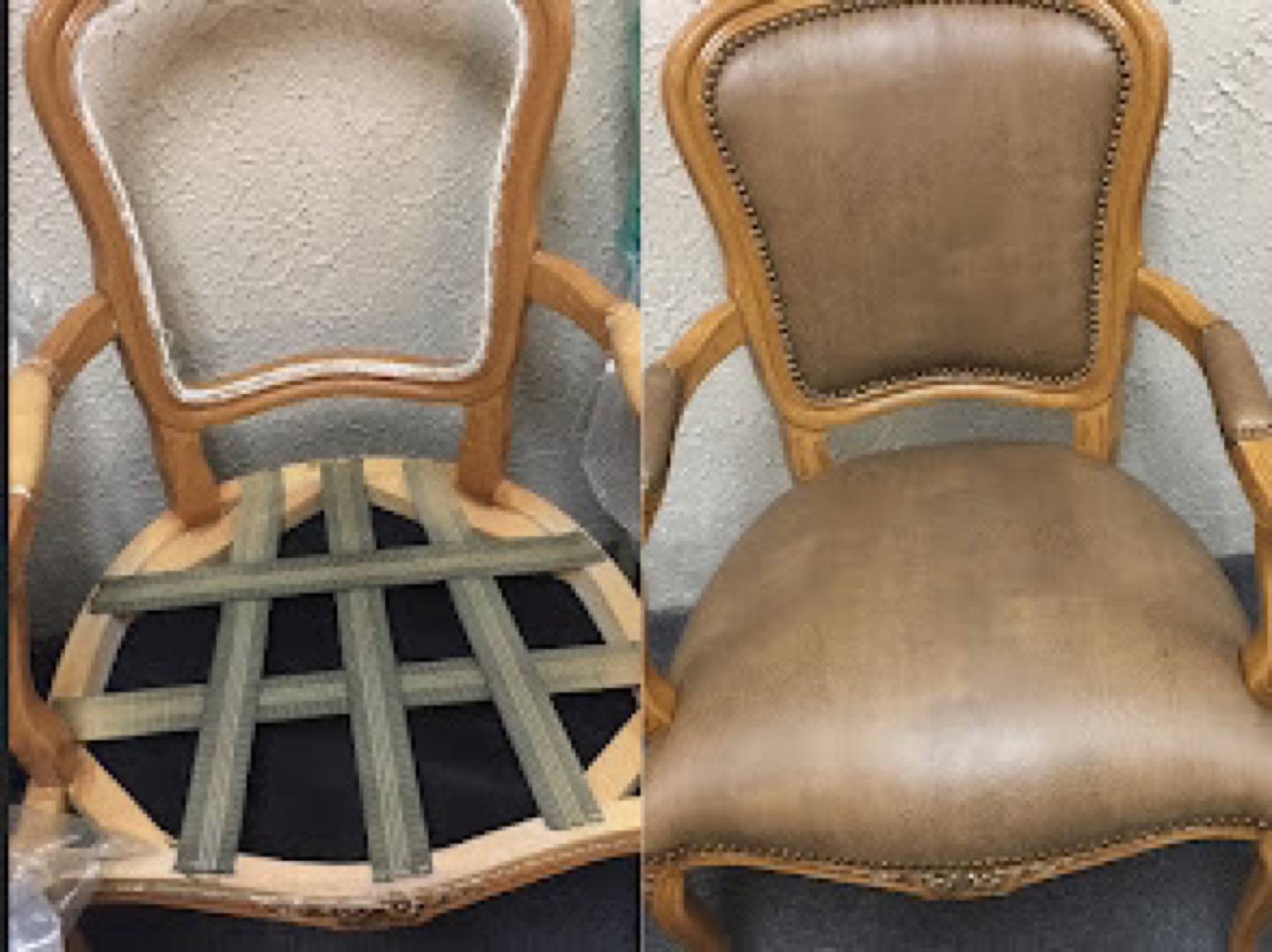 Reupholstery shop plastic cover repair refinishing