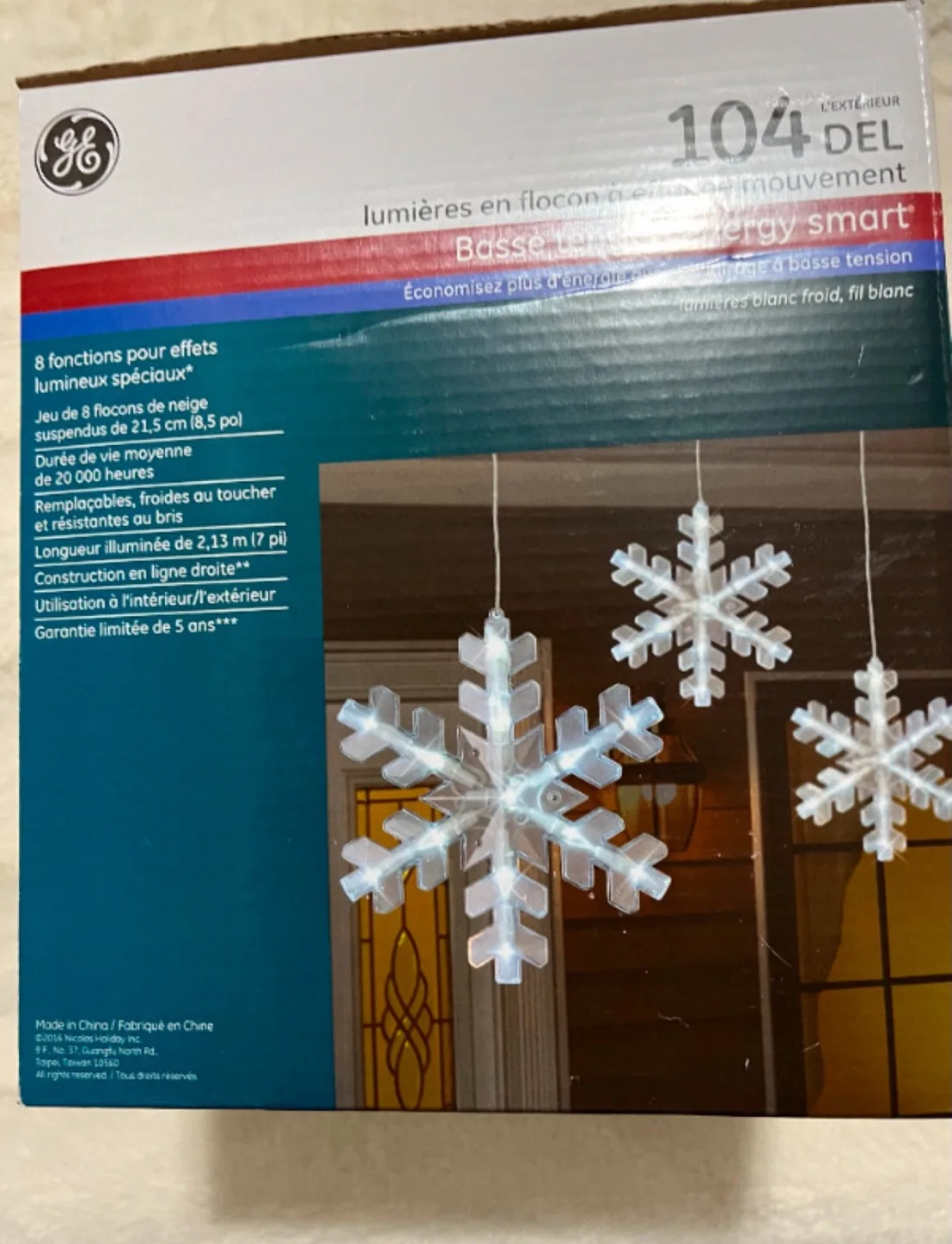 Snowflake motion Christmas lights BNIB thumbnail