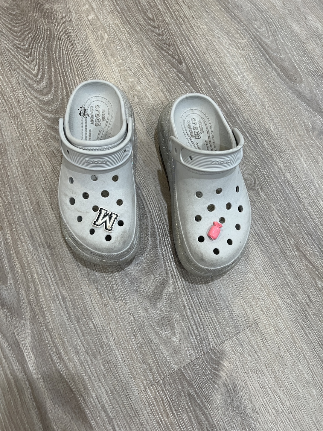 Crocs Glitter Clogs with Jibbitz Charms
