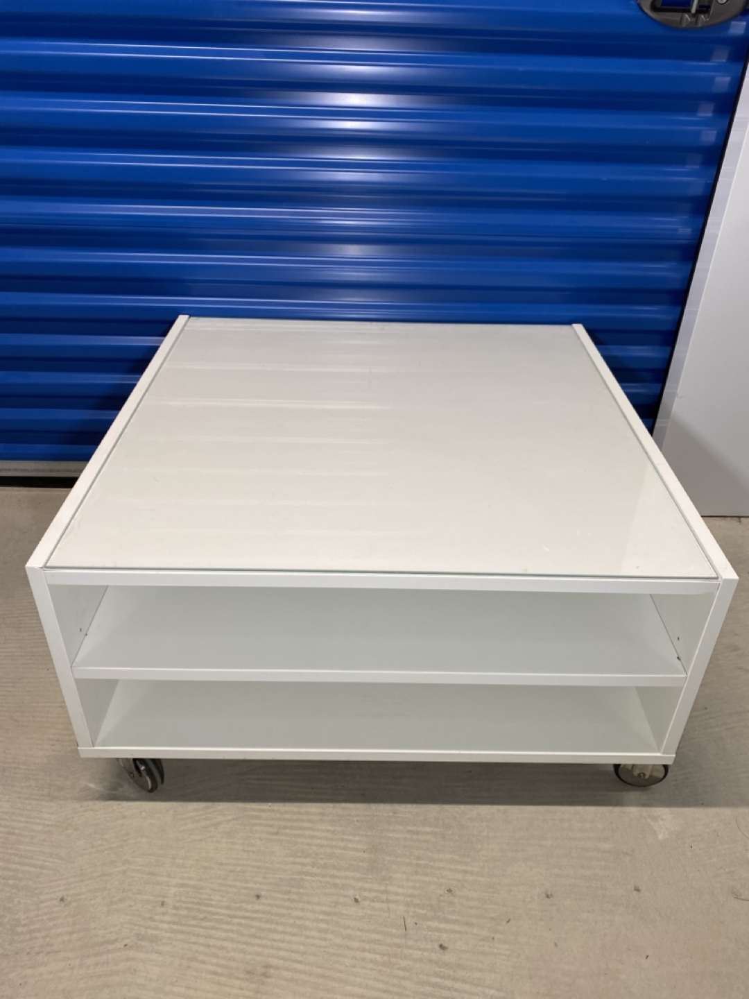 IKEA Coffee Table With Glass Top & Wheels - photo 5