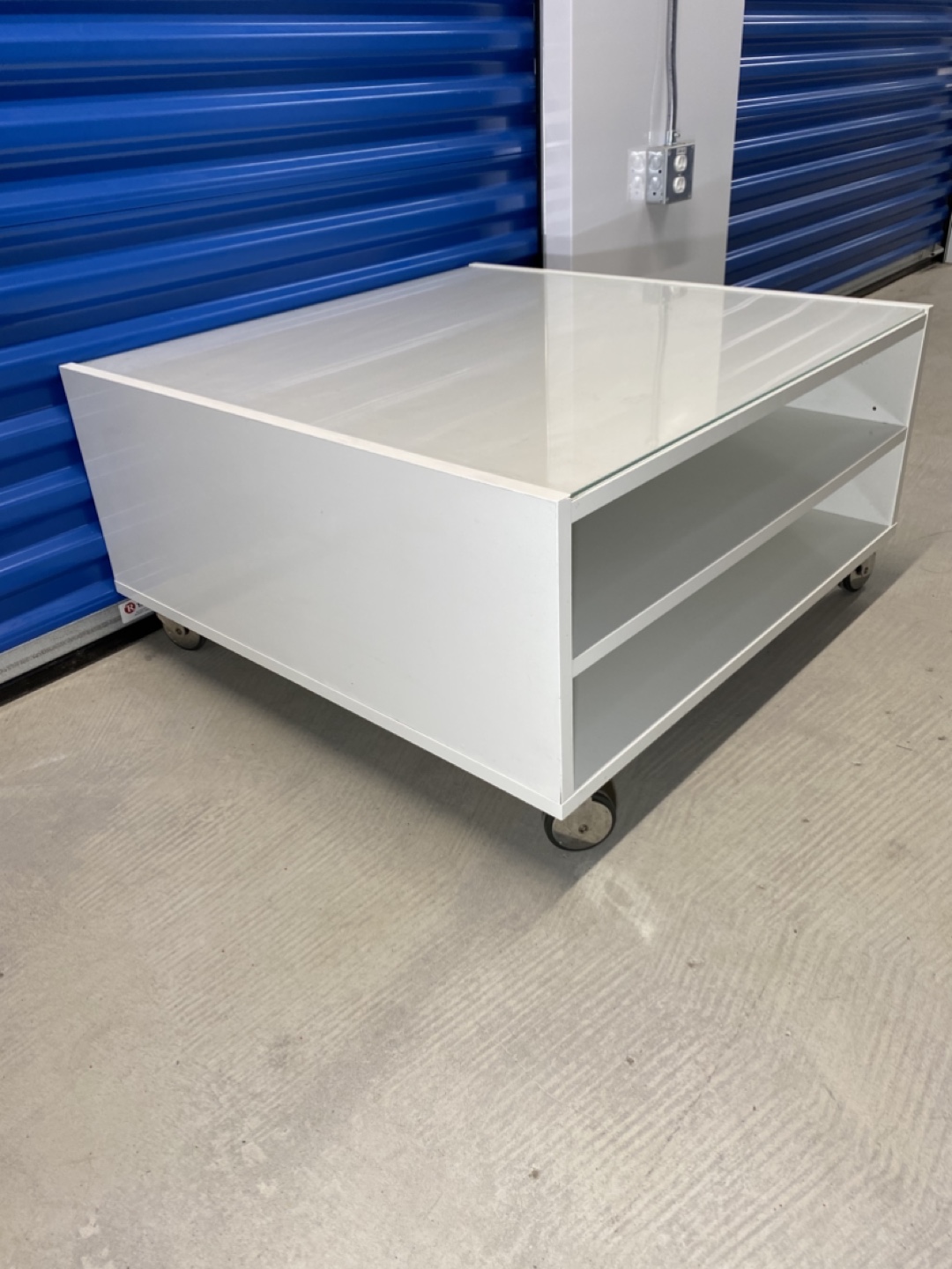 IKEA Coffee Table With Glass Top & Wheels - photo 3
