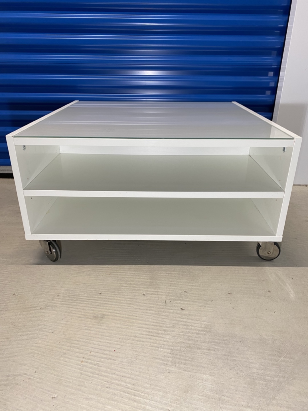 IKEA Coffee Table With Glass Top & Wheels