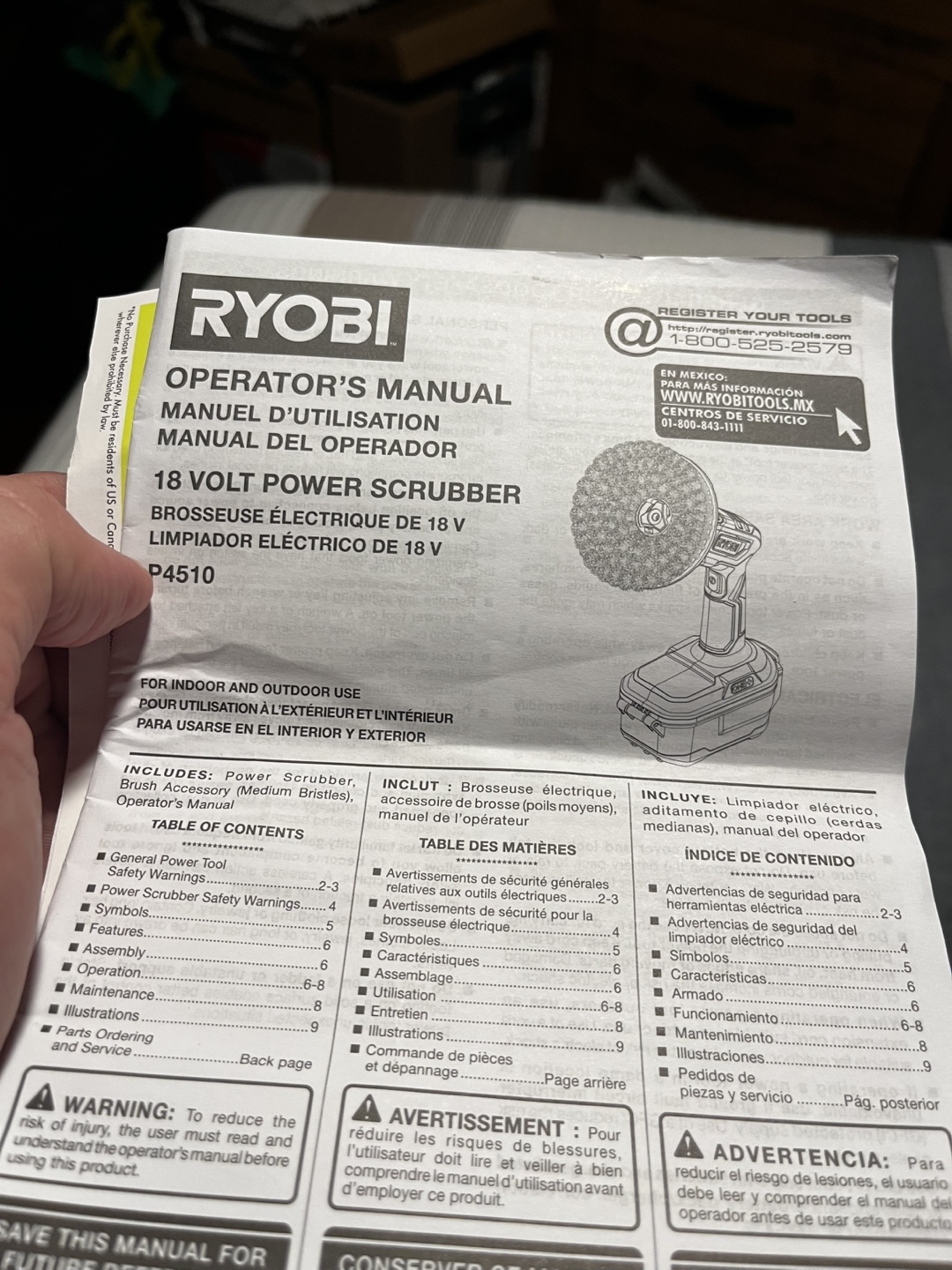 Ryobi 18V Cordless Power Scrubber - photo 2