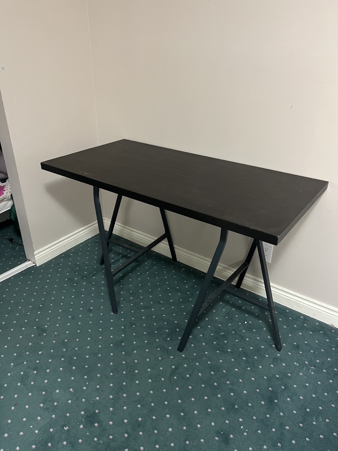 Black Desk with Metal Frame - Ikea