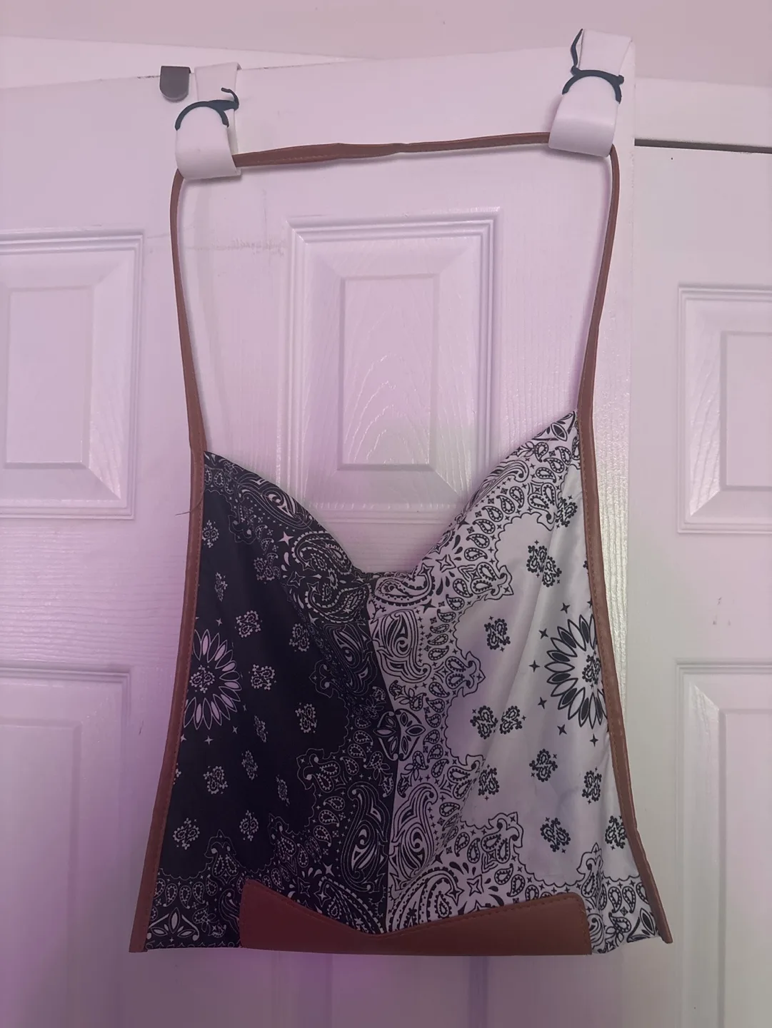 Black and White Paisley Tote Bag thumbnail