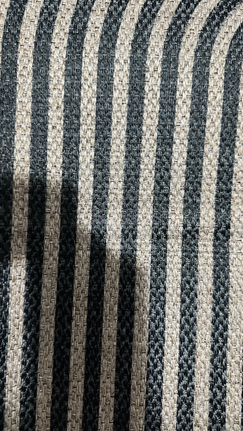 Black and Beige Striped Area Rug