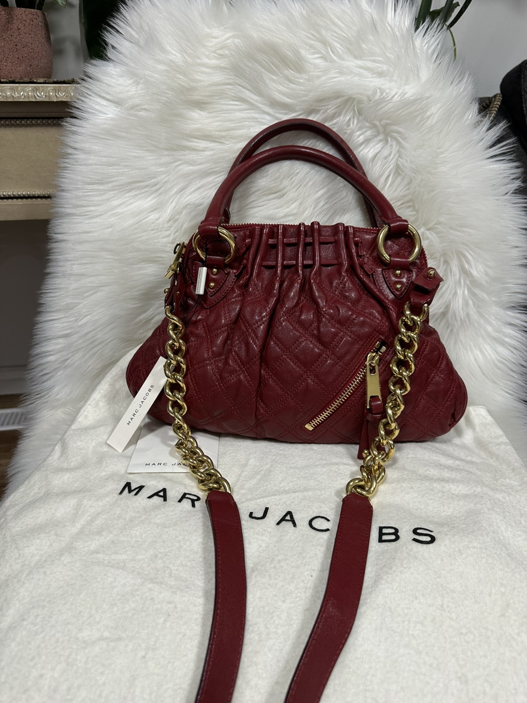 Marc Jacobs Quilted Red Leather Handbag