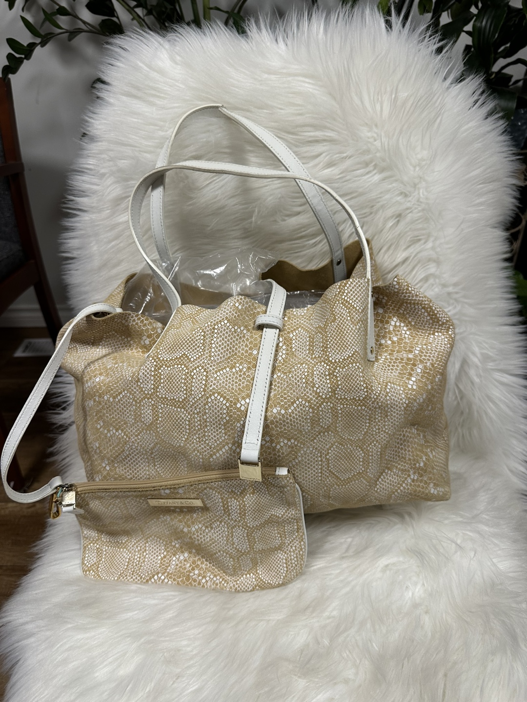 Authentic Tiffany & Co. Leather Tote Bag with Clutch - photo 5