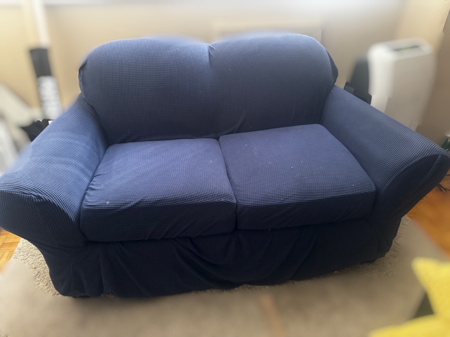 FREE-Moving sale❗️Comfortable Navy Love-seat with covers