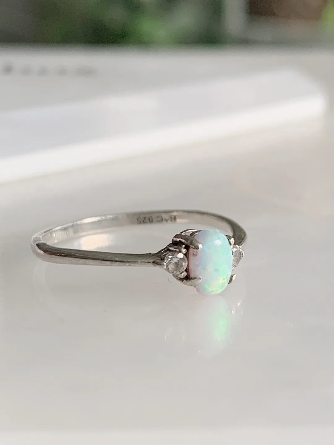 Silver 925 Genuine Fire Opal Ring image indicator(8)
