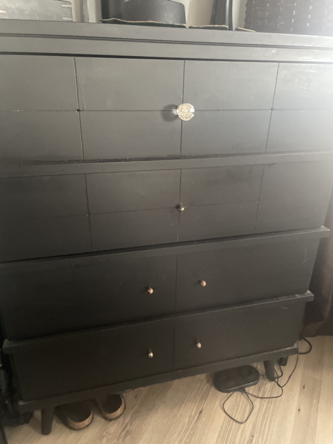 Black 5 Drawer Dresser