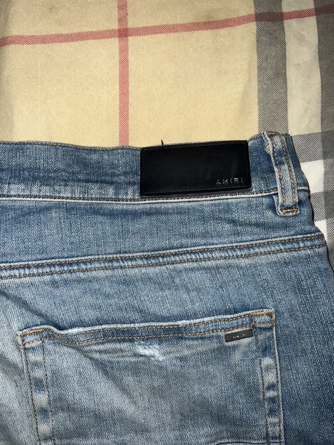 Amiri Orange Bandana Thrasher Jeans Clay Indigo (Size 38) - photo 4