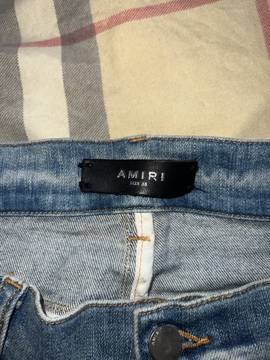 Amiri Orange Bandana Thrasher Jeans Clay Indigo (Size 38) - photo 5