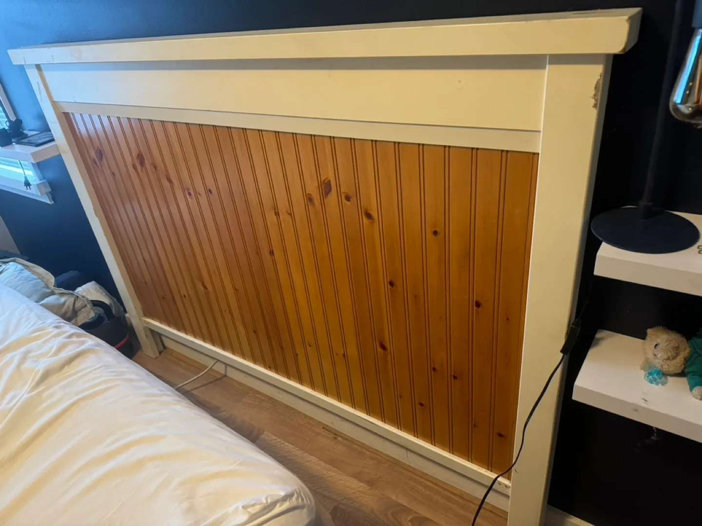 White Wooden Headboard thumbnail