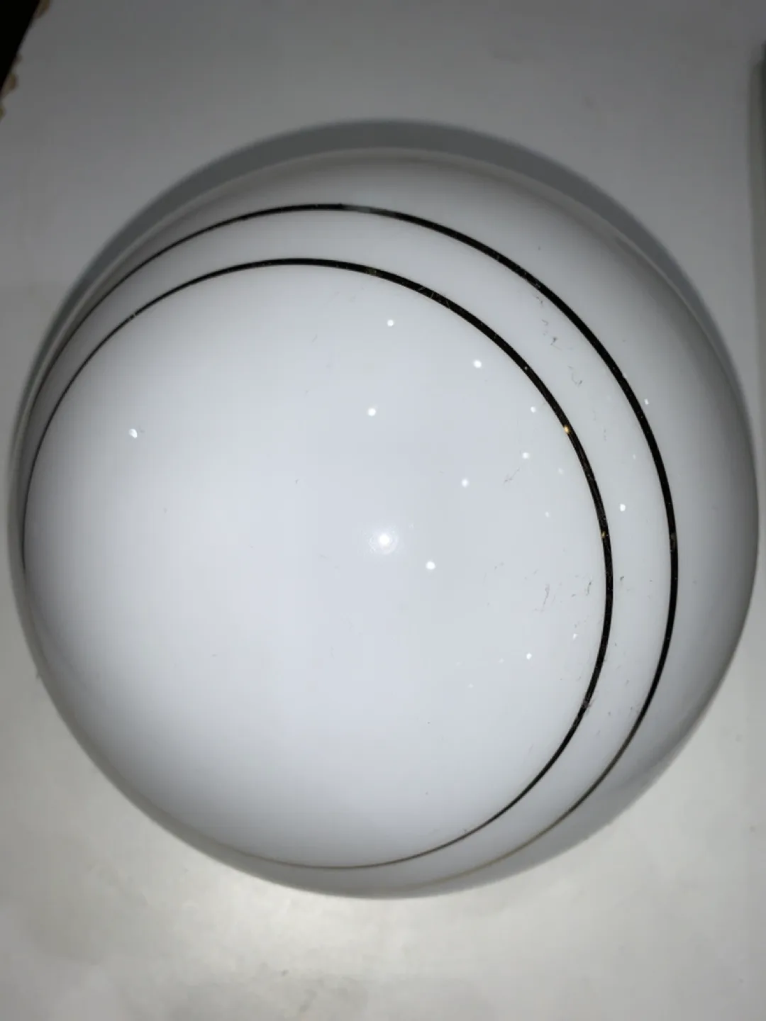 Vintage Flushmount Ceiling Light Fixture Glass with Gold Stripes image indicator(3)