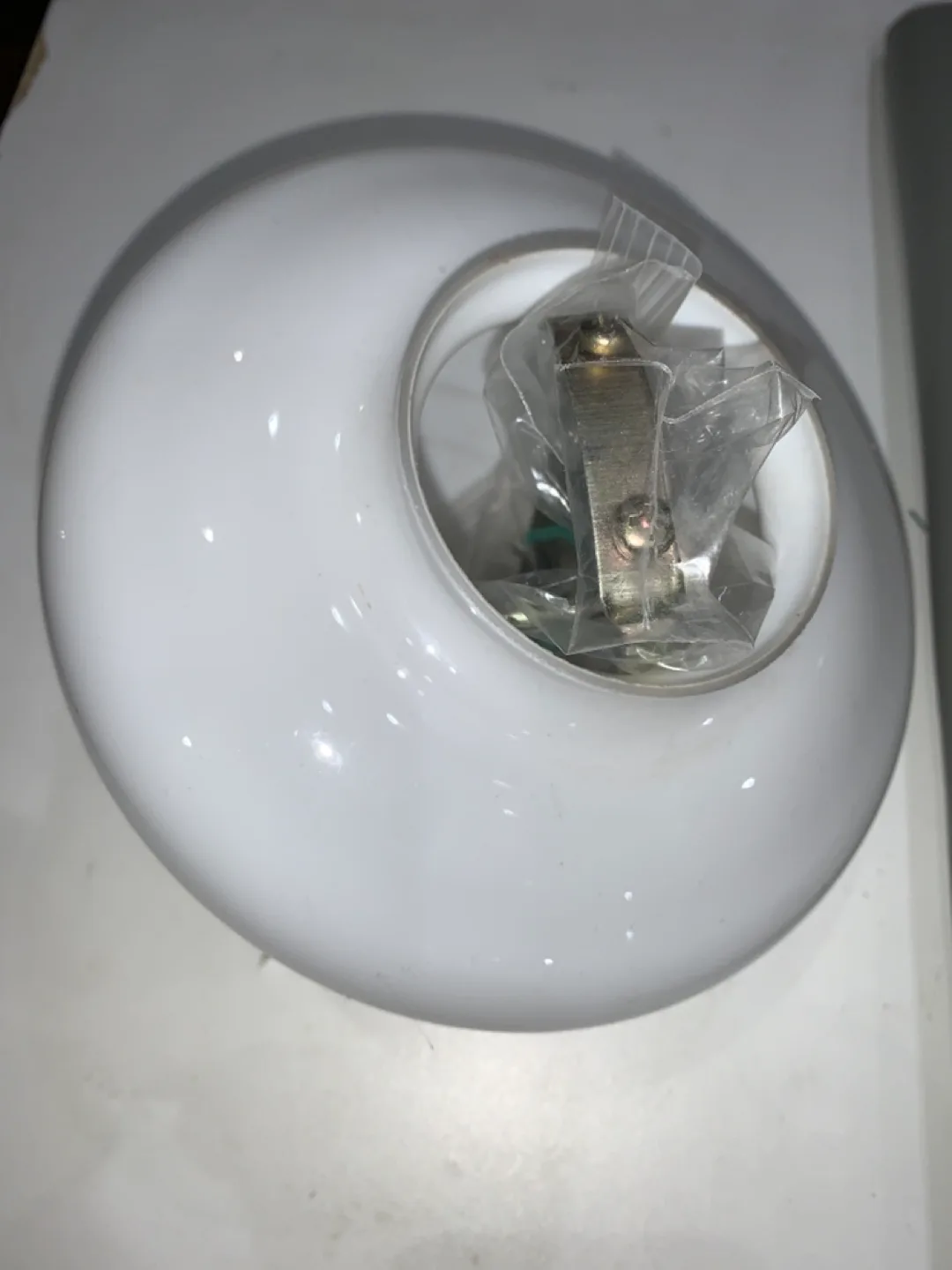 Vintage Flushmount Ceiling Light Fixture Glass with Gold Stripes image indicator(4)