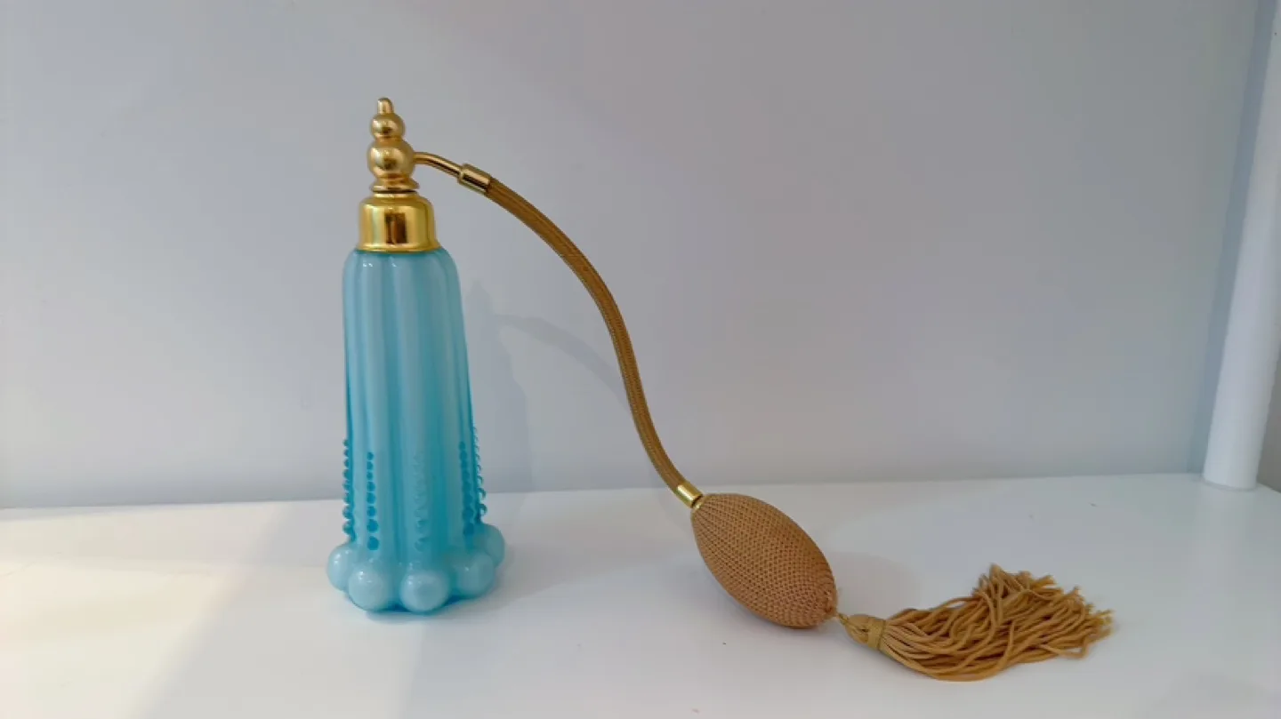 Vintage Blue Glass Perfume Atomizer image indicator(7)
