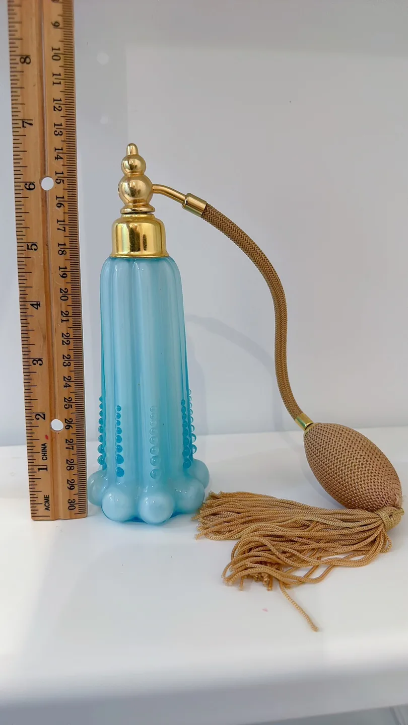 Vintage Blue Glass Perfume Atomizer image indicator(9)