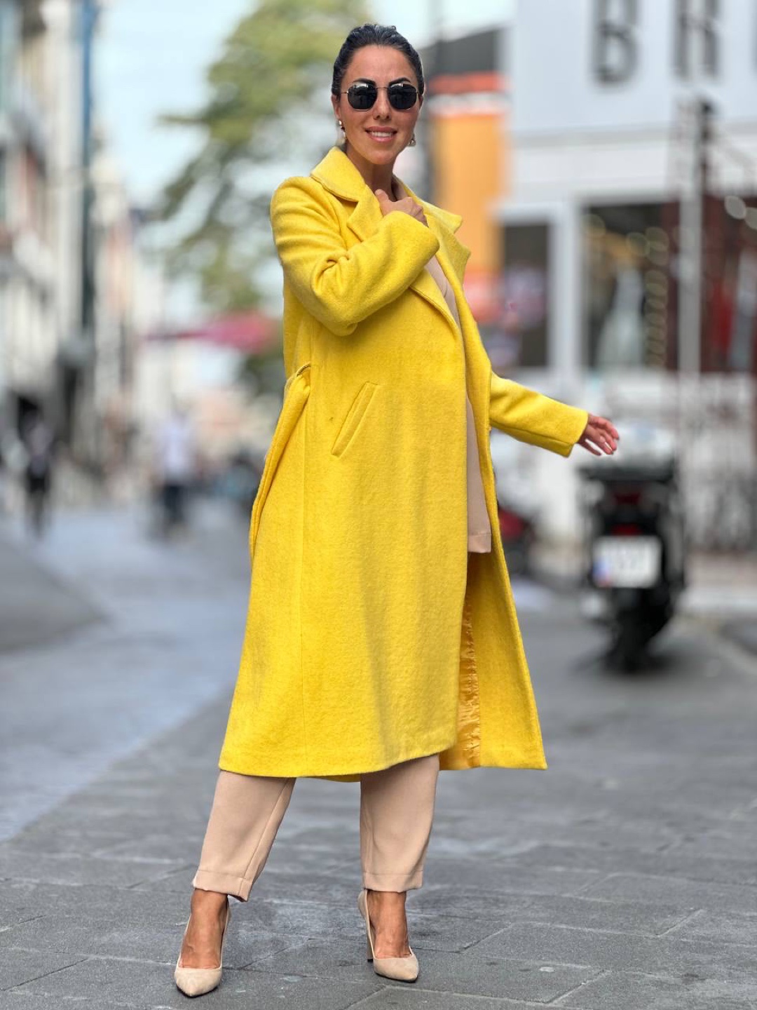 Yellow Long Wool Coat. XS - photo 2