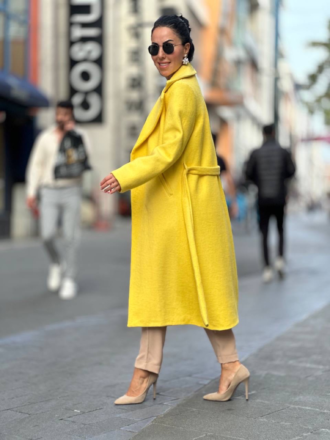 Yellow Long Wool Coat. XS - photo 3