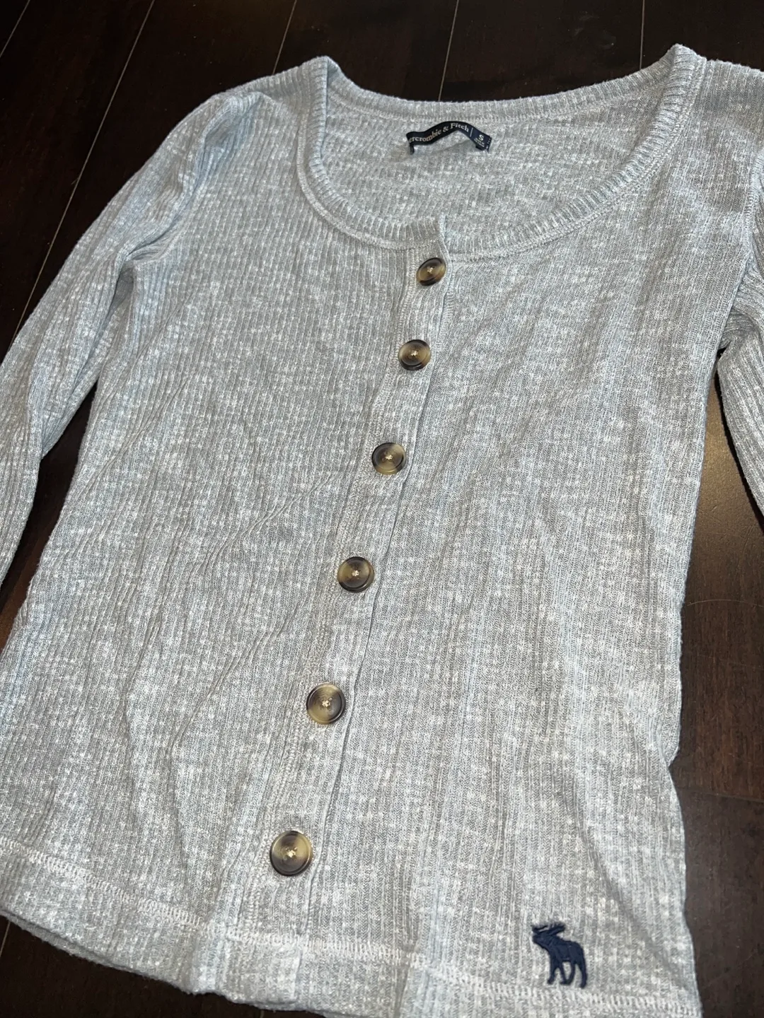 Abercrombie & Fitch Grey Long Sleeve Button Up Shirt image indicator(2)
