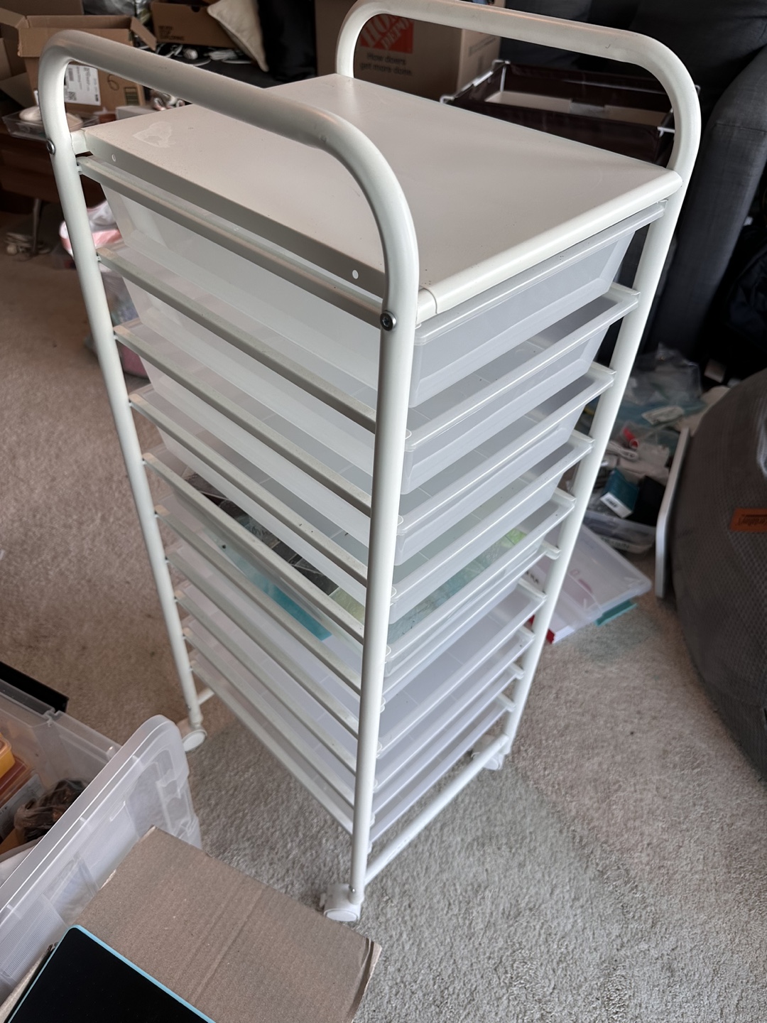White Rolling Cart with Drawers - photo 3