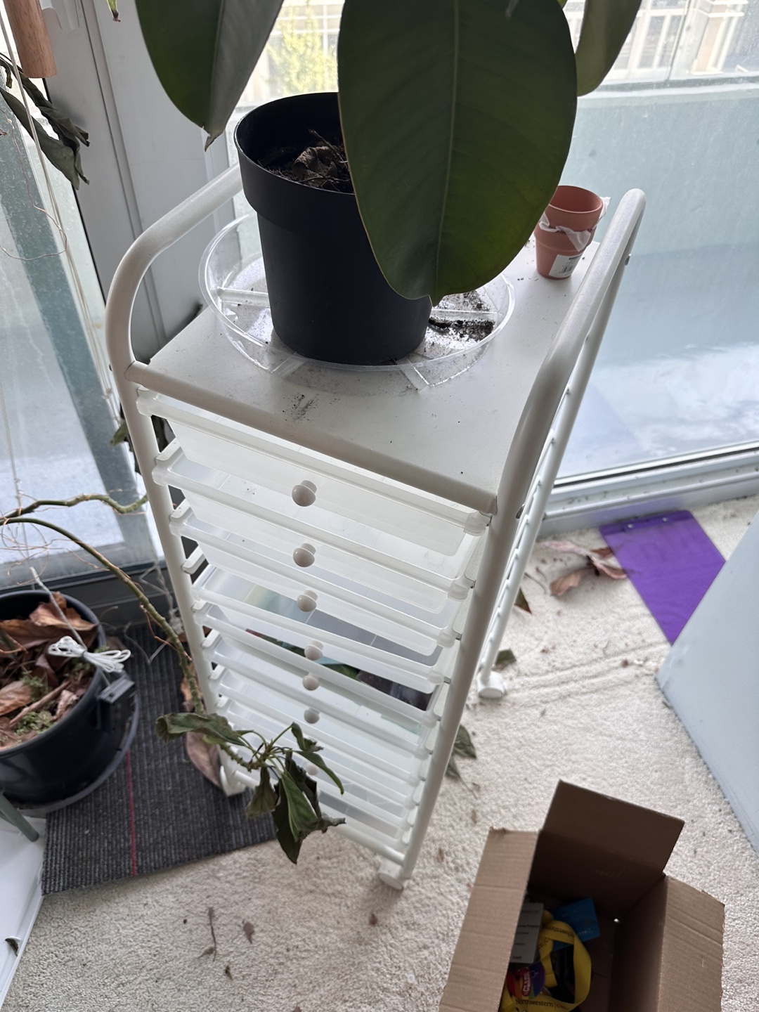 White Rolling Cart with Drawers - photo 4